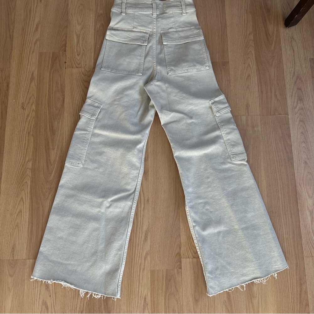 Zara Women's High Waisted Wide Leg Cargo Pants‎ Size 0 - Picture 4 of 14